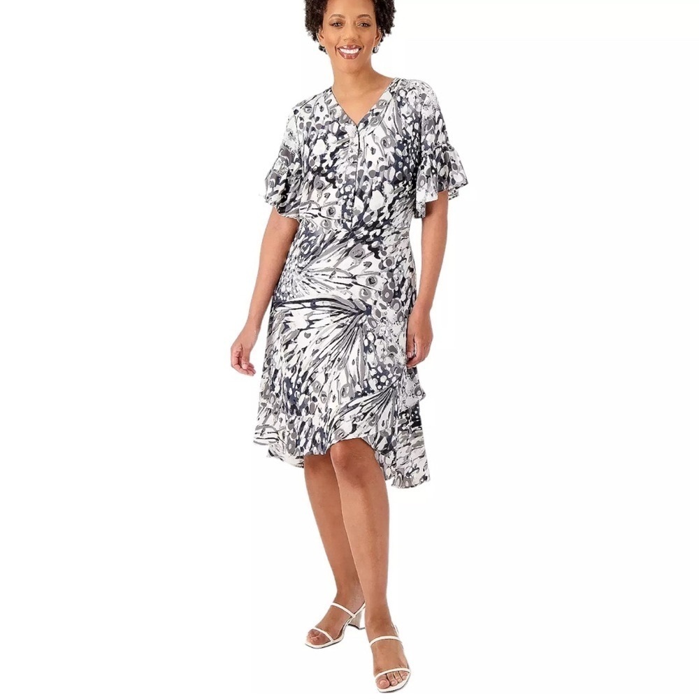 Isaac Mizrahi Live! Printed Crepe Midi Dress NWOT